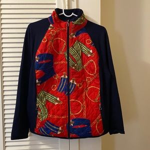 Lauren Ralph Lauren Active full zip equestrian print sweater